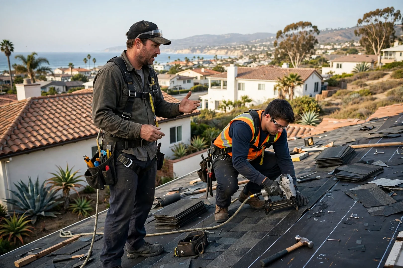 Flat commercial roof membrane inspection